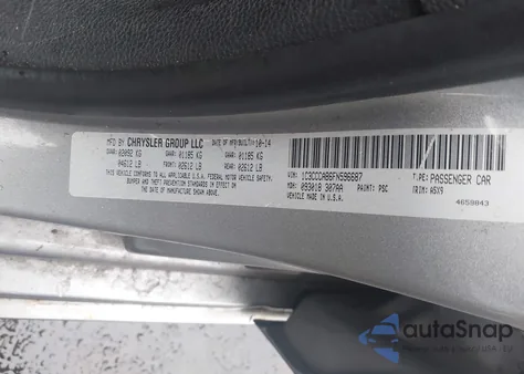 2015 Chrysler 200 Limited z USA, uszkodzony, nr VIN 1C3CCCAB6FN596687